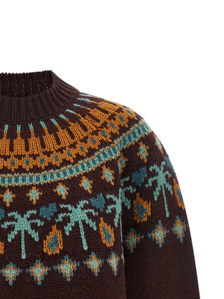 Alanui Brown Virgin Wool Cardigan
