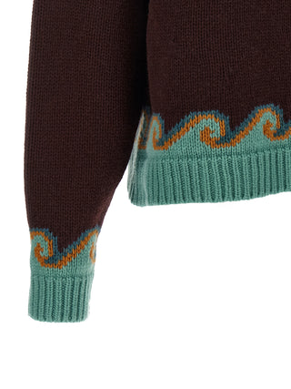 Alanui Brown Virgin Wool Cardigan