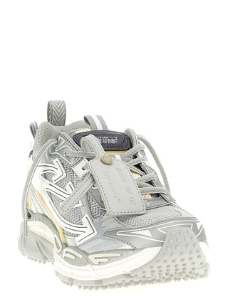 Off-White Silver Polyester Athletic Sneakers