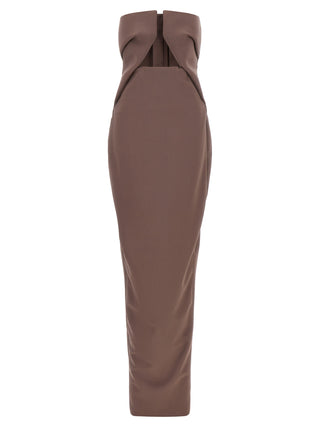 Rick Owens Brown Wool Long Dress