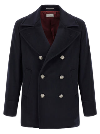 Brunello Cucinelli Blue Virgin Wool Coat