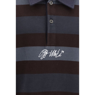 Off-White Stroke OW Striped Cotton Polo Shirt