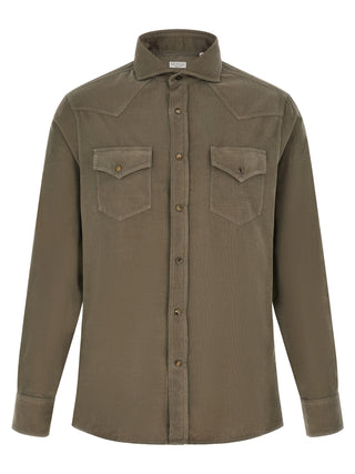 Brunello Cucinelli Bicolor Cotton Blouse