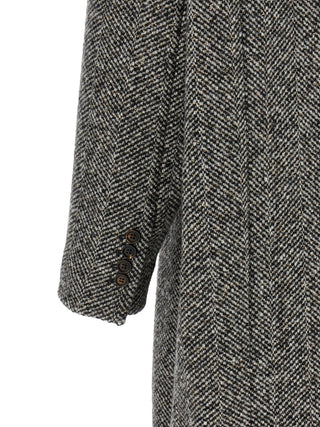 Brunello Cucinelli Double-Breasted Chevron Coat