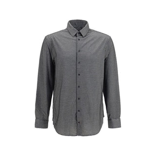 Giorgio Armani Gray Cotton Pattern Shirt