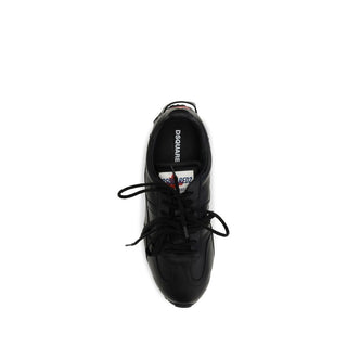 Dsquared² Black Calf Leather Bos Taurus Athletic Sneakers