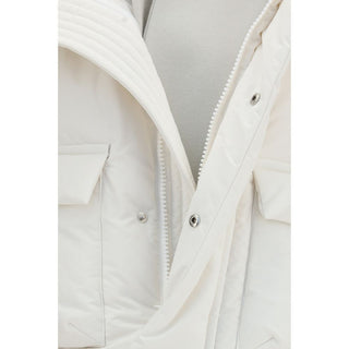 Sacai White Polyester Full-Length Jacket