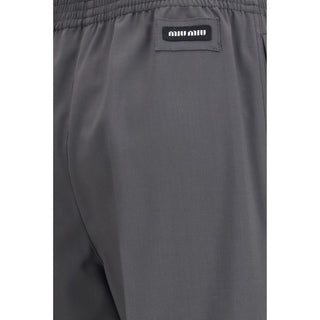 Miu Miu Gray Wool Oves Aries Casual Pants