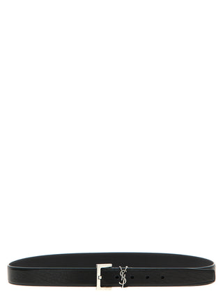 Saint Laurent Black Leather Regular Belt