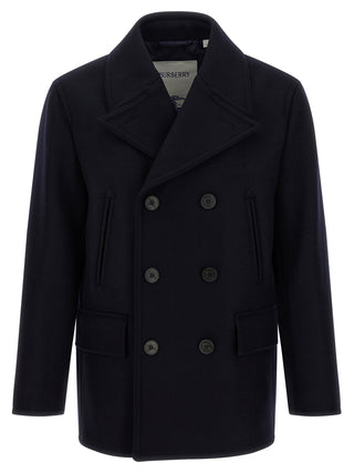 Burberry Blue Wool Coat