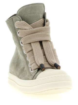 Rick Owens Bicolor Calfskin High Top Sneakers