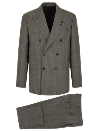 Lardini Gray Virgin Wool Two-Piece Suit