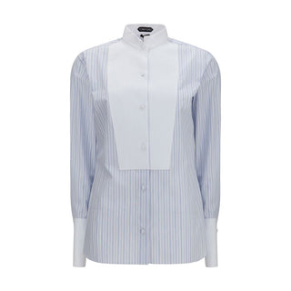 Tom Ford Blue Cotton Pattern Shirt