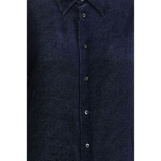 Giorgio Armani Blue Silk Dress Shirt