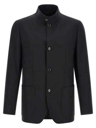 Lardini Black Virgin Wool Blazer