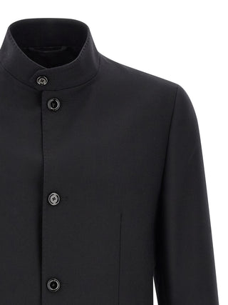 Lardini Black Virgin Wool Blazer