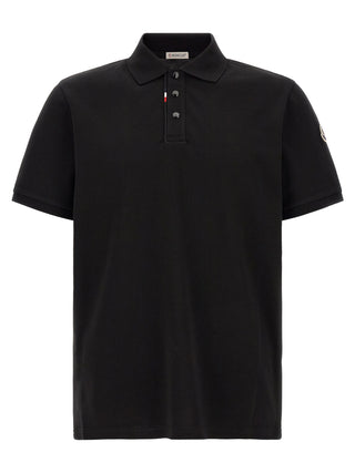 Moncler Black Cotton Polo Shirt