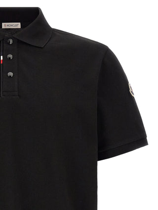 Moncler Black Cotton Polo Shirt
