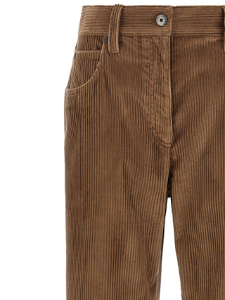 Brunello Cucinelli Brown Cotton Casual Pants