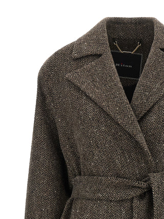 Kiton Brown Virgin Wool Coat