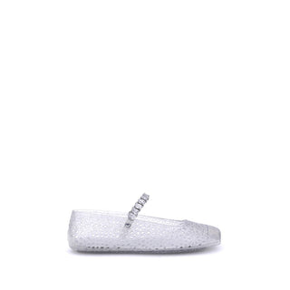 Jimmy Choo White Polyurethane Ballet Flats