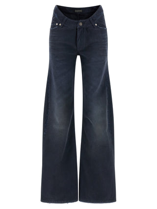 Balenciaga Blue Cotton Flared Jeans