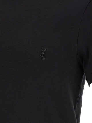 Saint Laurent Black Cotton T-Shirt