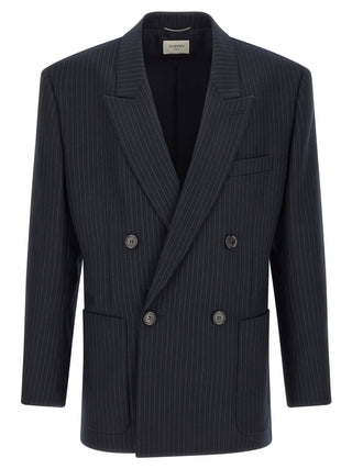 Saint Laurent Blue Wool Blazer