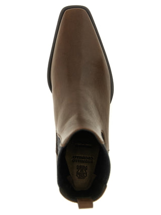 Brunello Cucinelli Brown Cowhide Chelsea Boots