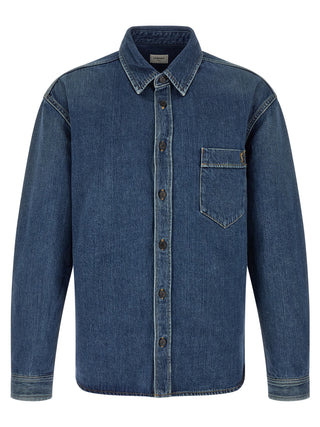 Saint Laurent Blue Cotton Blouse