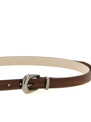 Brunello Cucinelli Brown Calfskin Thin Belt