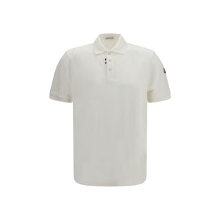 Moncler White Cotton Polo Shirt