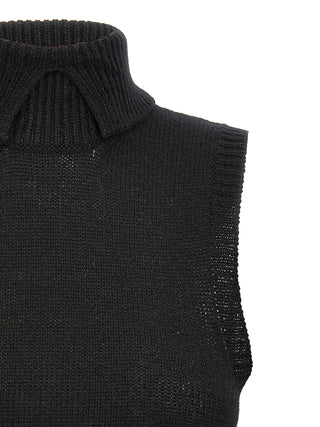 Prada Black Cashmere Sleeveless Jacket