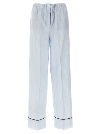 Prada Blue Cotton Casual Pants