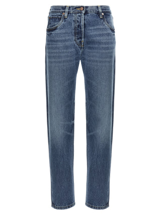Prada Blue Cotton Straight-Leg Jeans