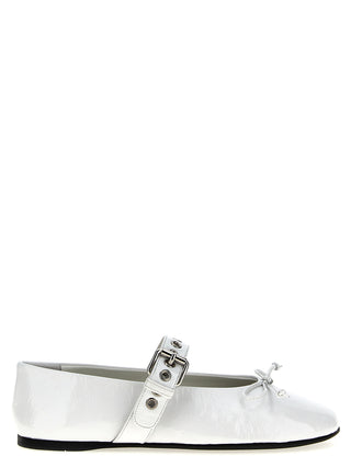 Miu Miu White Calfskin Ballet Flats