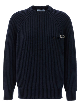 Prada Blue Virgin Wool Cardigan