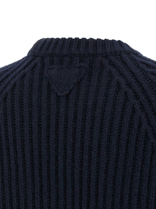 Prada Blue Virgin Wool Cardigan