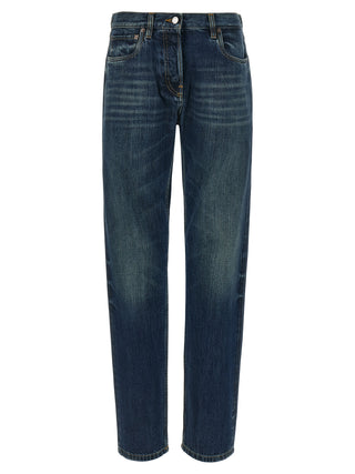 Prada Blue Cotton Straight-Leg Jeans