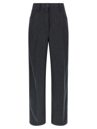 Prada Gray Virgin Wool Casual Pants