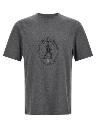 Brunello Cucinelli Gray Cotton T-Shirt