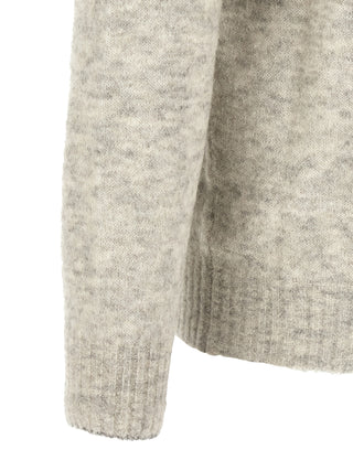 Brunello Cucinelli Gray Alpaca Leather Cardigan