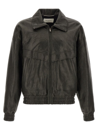 Saint Laurent Black Lamb Leather Leather Jacket