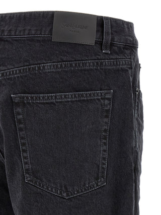 Saint Laurent Black Cotton Relaxed Fit Jeans