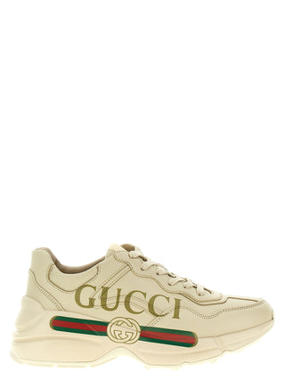 Gucci Rhyton Logo Print Leather Sneakers