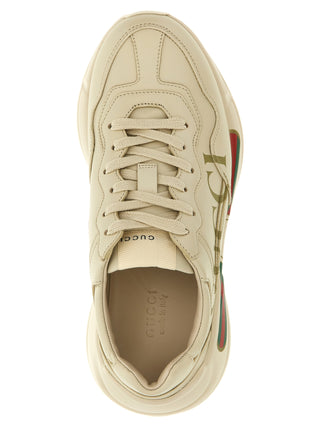 Gucci Rhyton Logo Print Leather Sneakers