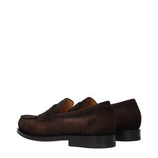 Santoni Suede Slip-On Loafers