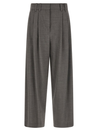 Brunello Cucinelli Gray Virgin Wool Cropped Pants