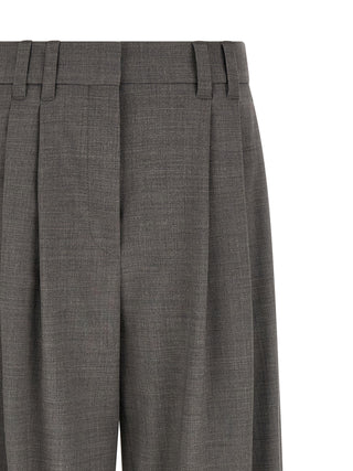Brunello Cucinelli Gray Virgin Wool Cropped Pants