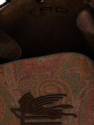 Etro Brown Cotton Tote Bag
